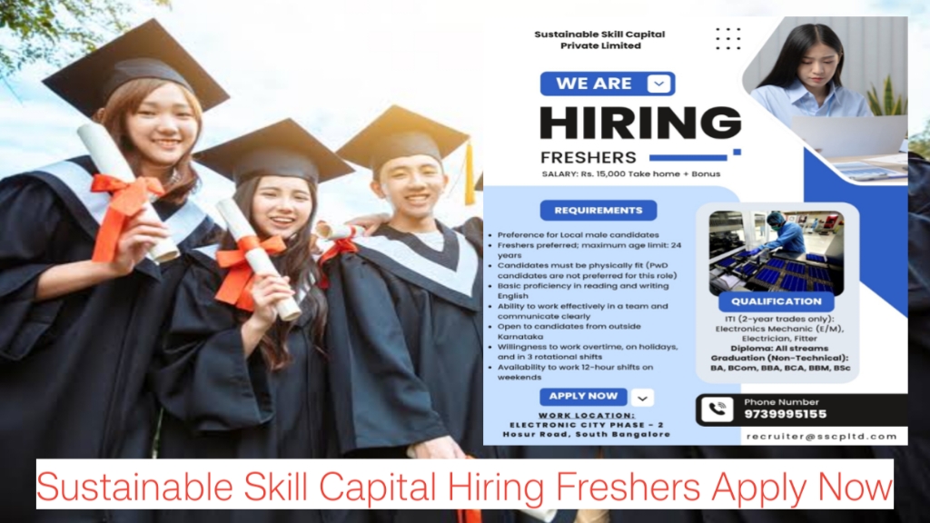 Private Jobs in Bangalore 2025 | Sustainable Skill Capital Hiring Freshers Apply Now