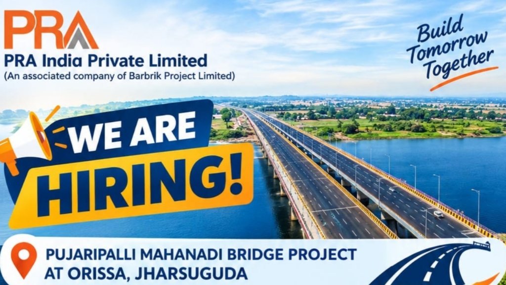 PRA India Careers 2026: Manager Survey Recruitment for Pujaripalli Mahanadi Bridge Project